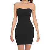 Chicfeelin Strapless Shapewear Slips for Under Dresses Tummy Control Shapewear Dress Slip Seamless Slimming Body Shaper
