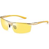 SOXICK Polarized Night Vision Glasses for Men and Women Yellow Safety Driving Glasses with UV Protection and Anti Glare