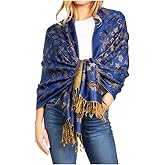 Sakkas Alessa Women's Silky Soft Reversible PaisleyPrint Pashmina Scarf Shawl Wrap