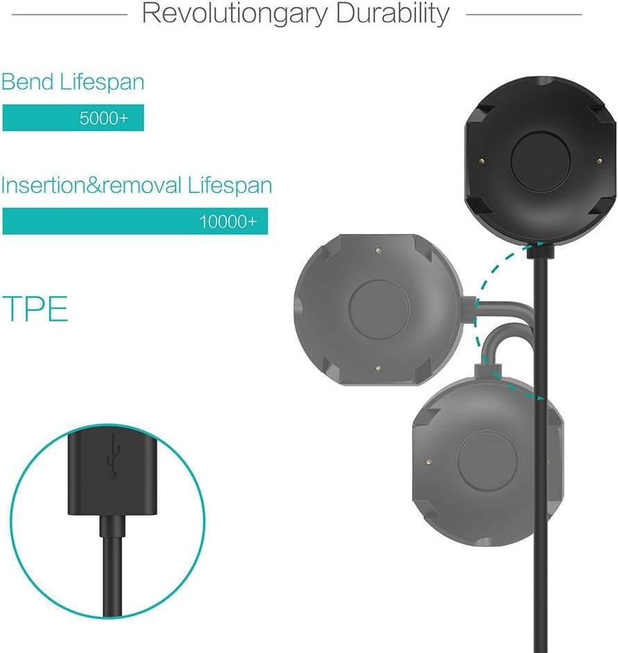 TUSITA Charger Compatible with Withings Steel HR, Nokia Steel HR Smartwatch, USB Charging Cable 3,3ft 100cm - Image 5