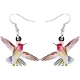 Bonsny Blue Tit Bird Earrings - Acrylic Drop Dangle Jewelry For Women Lightweight Gift