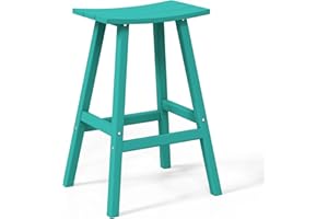 WestinTrends Malibu 29 Inch Outdoor Bar Stools, All Weather Resistant Poly Lumber Adirondack Bar Height Stools, Turquoise
