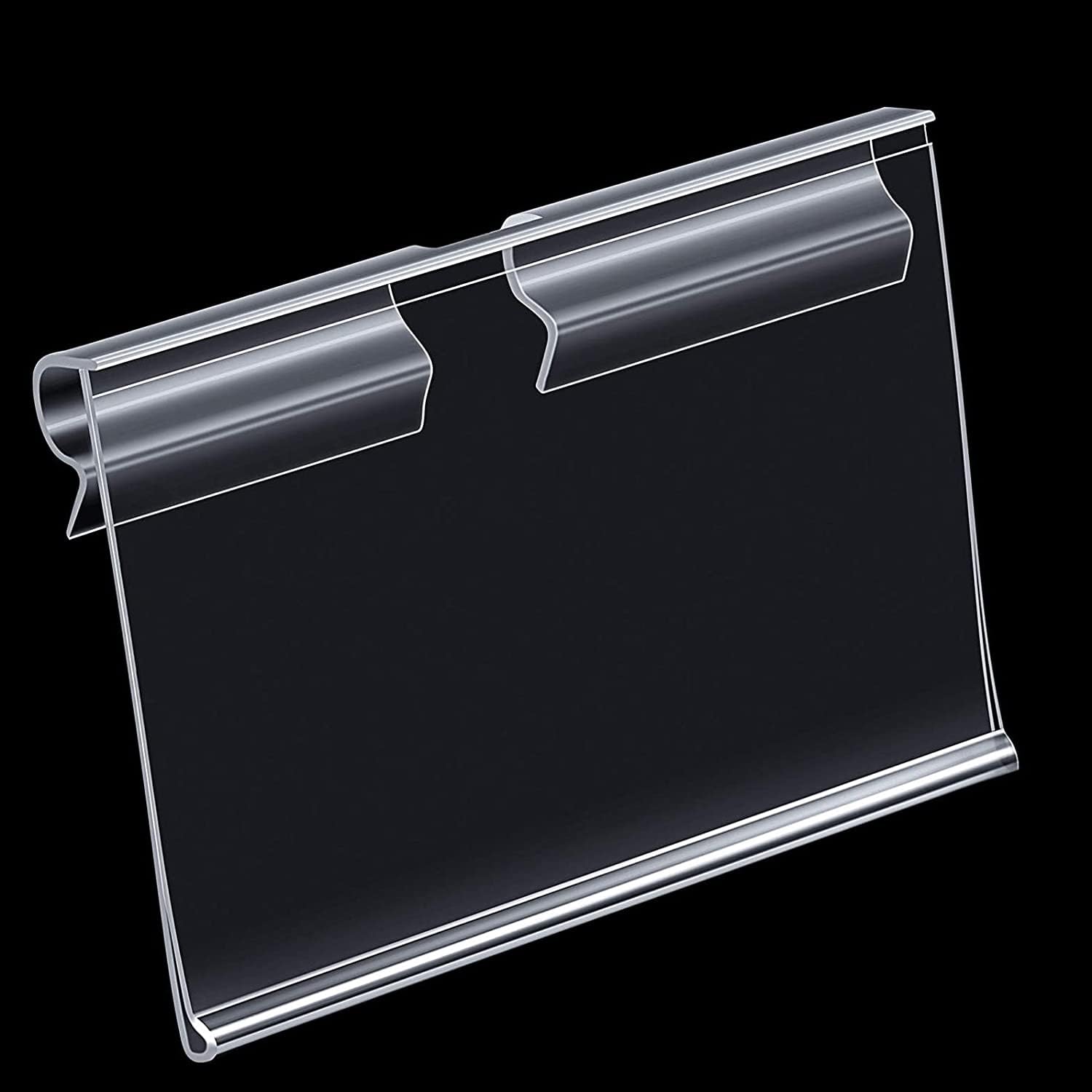 DELFINO Plastic Label Holders Clip, on Labels Holders Clear Sign