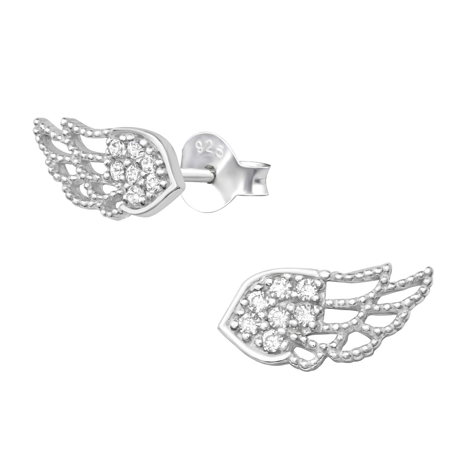 925 Sterling Silver Wing Stud Earrings for Women & Girls – Everyday Jewellery Gift Boxed