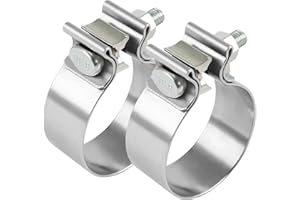 SALEM AUTO PARTS 2 Inch Exhaust Clamp, 2pcs Narrow Band Muffler Clamp, Stainless Steel