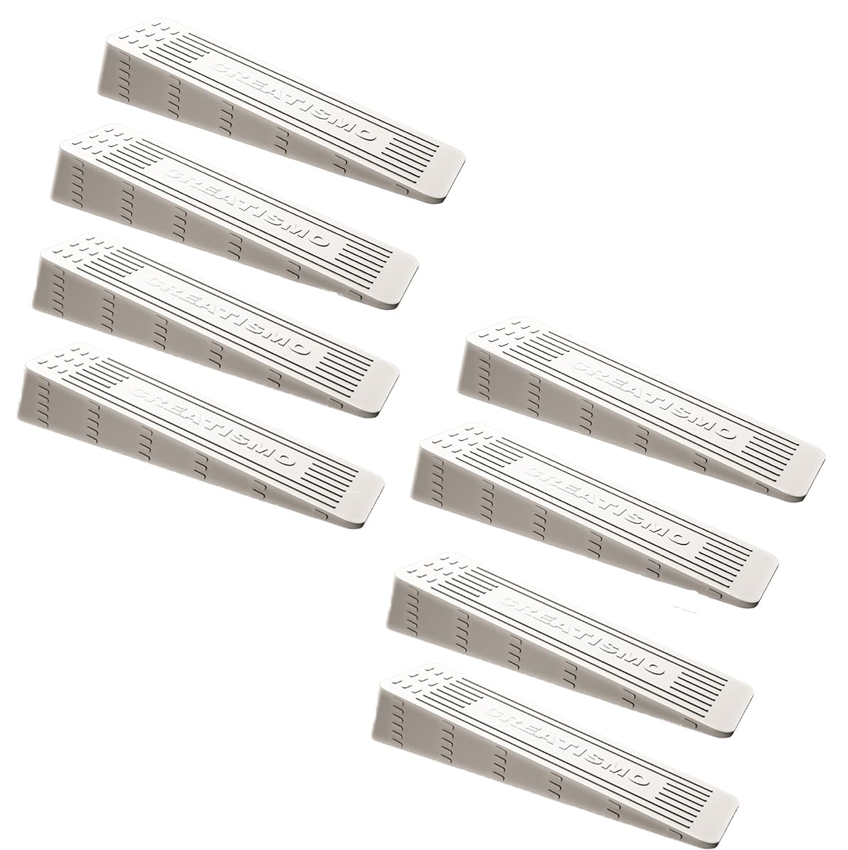 CREATISMO Pack of 8 White Anti-Skid Rubber Door Wedges for All Floor Types, Heavy-Duty Indoor Stops to Prevent Accidents