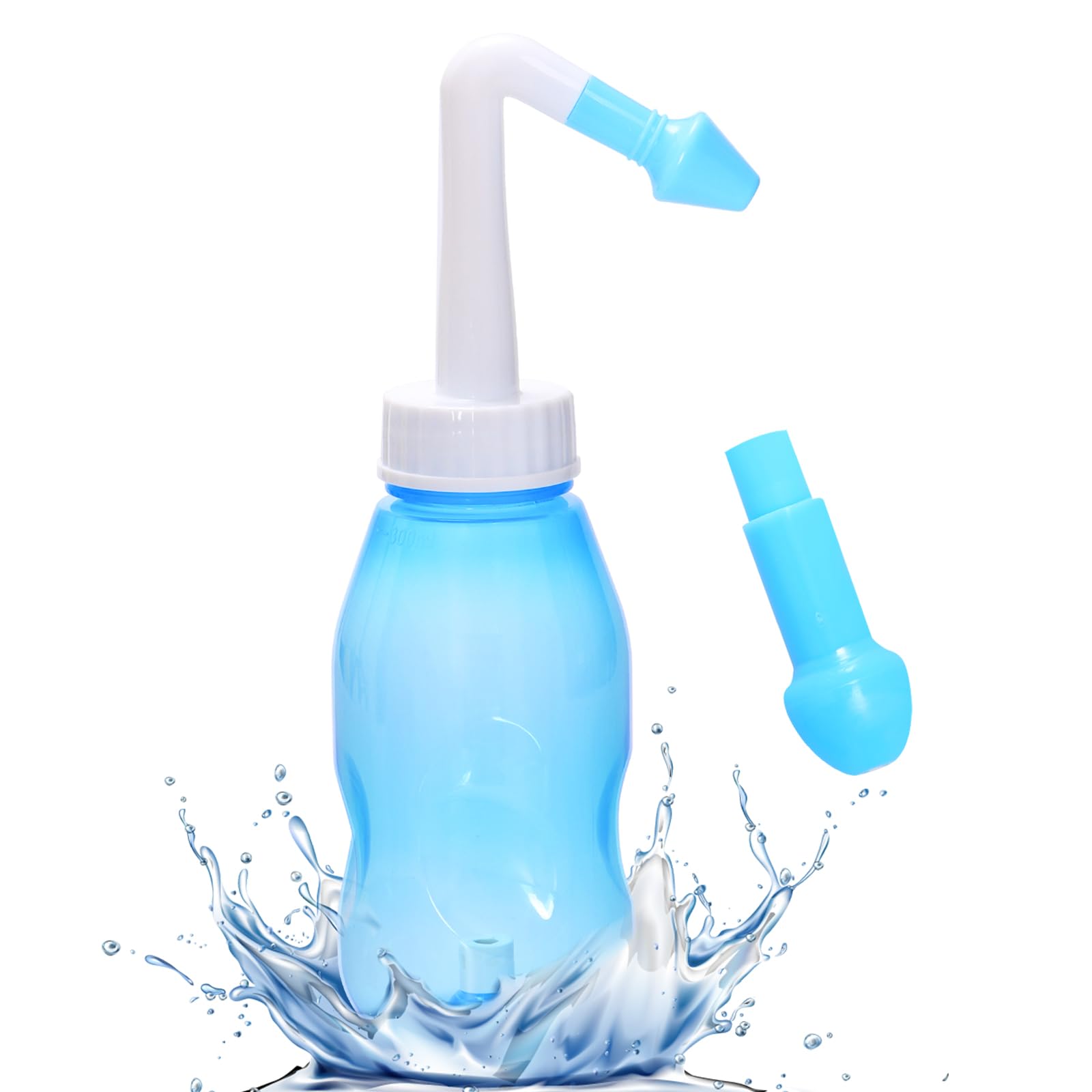 Neti Pot Sinus Rinse kit Nose Wash Cleaner Pressure Rinse Nasal Irrigation 300ml Sinus Rinse Bottle for Adult & Kid (Blue)