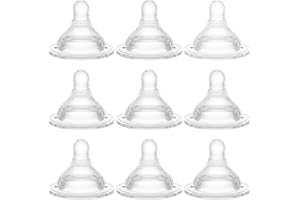 Gotocut Bottle Nipples Medium-Fast Nipple Level 3, 6m+, Compatible with Wide-Neck Baby Bottle, 9 Count