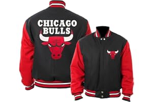 Toobay Crafts Men’s Chicago Bomber Letterman Basketball Varsity Jacket in Wool & Wool With Faux Leather & Leather