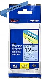 Brother TZe-531 Laminated Labelling Tape 12 mm x 8 m Black on Blue