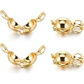 200PCS 18K Gold Plated Clamshells Crimp Bead Tips Knot Covers Bead Caps for Jewelry Making Accessories Beads Endcaps for DIY Bracelet Necklaces Earrings Keychains