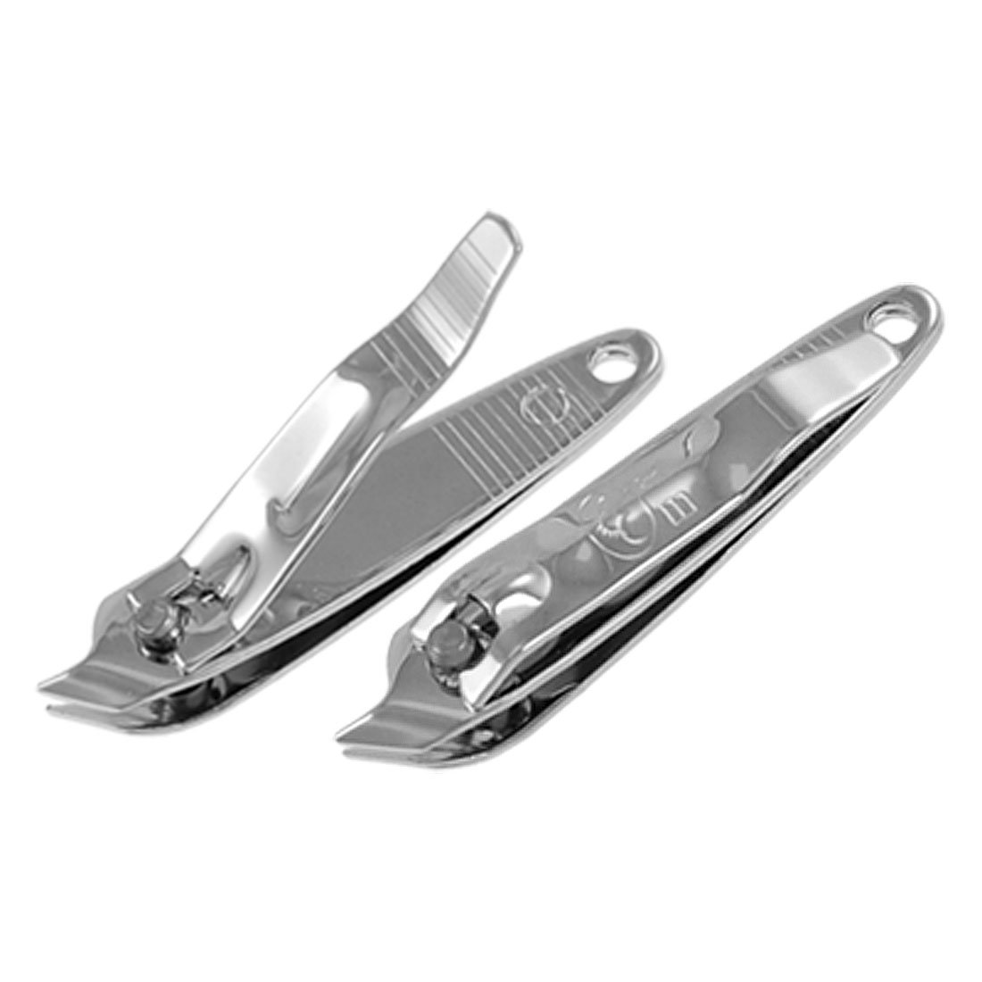 Photo 1 of uxcell 2 PCS Angled Nail Clipper Set, Metal Slanted Edge Nail Cutting Clippers for Women and Men, Sharp Fingernail Cutter Toenail Clippers for Thick Toenails, Silver