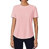 PINSPARK Soft Workout Tops for Women Short Sleeve UV Protection Shirt Quick Dry Athletic Hiking Travel Basic Tee Shirts