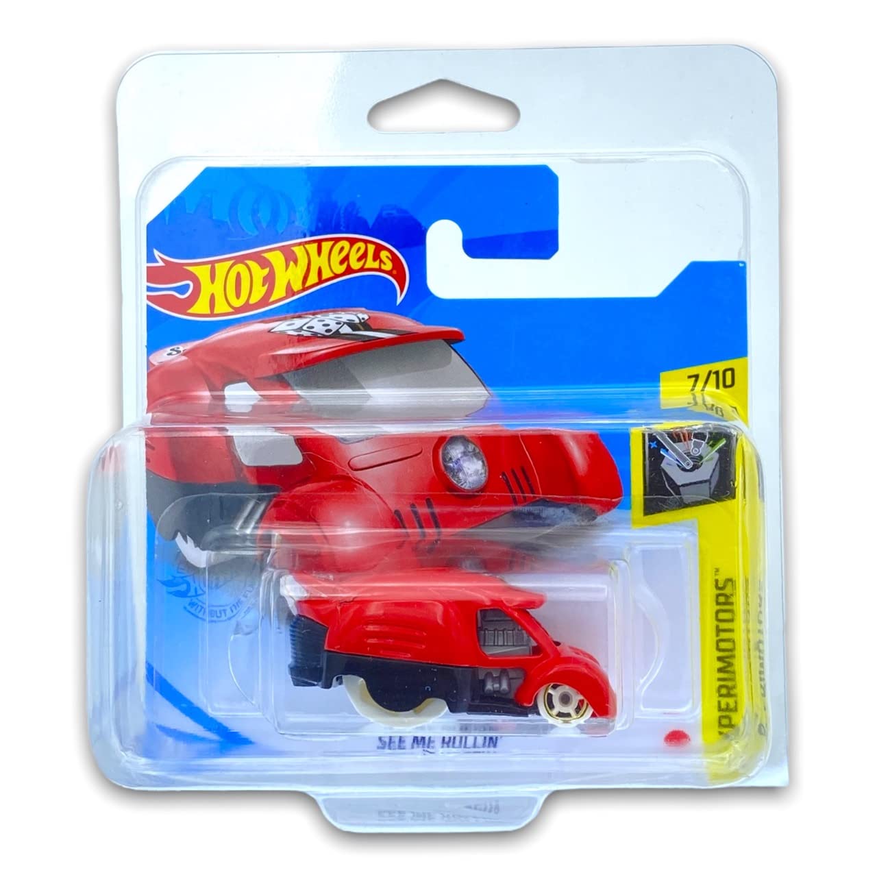 Hot Wheels See Me Rollin' (Bright Red) 7/10 Experimotors 2021-81/250 (Short Card) *** COMES IN A KLAS CAR KEEPER PROTECTIVE COLLECTORS CASE *** GTB61