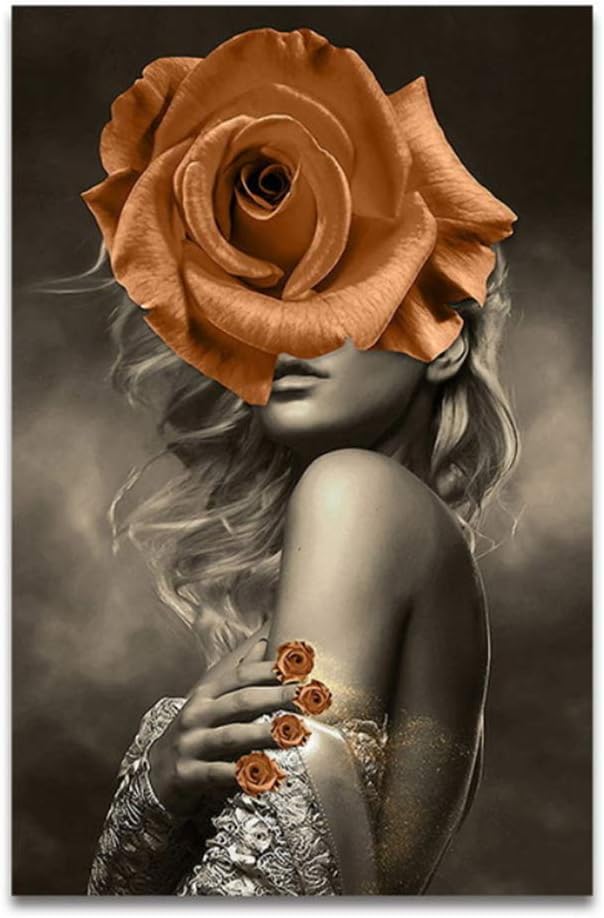 Abstracción Carteles e impresiones Flores de rosa Personaje de mujer