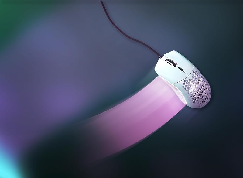 Gaming Model O Wired Gaming Mouse - 67g Superlight Honeycomb Design, RGB, Pixart 3360 Sensor, Omron Switches, Ambidextrous - Matte White