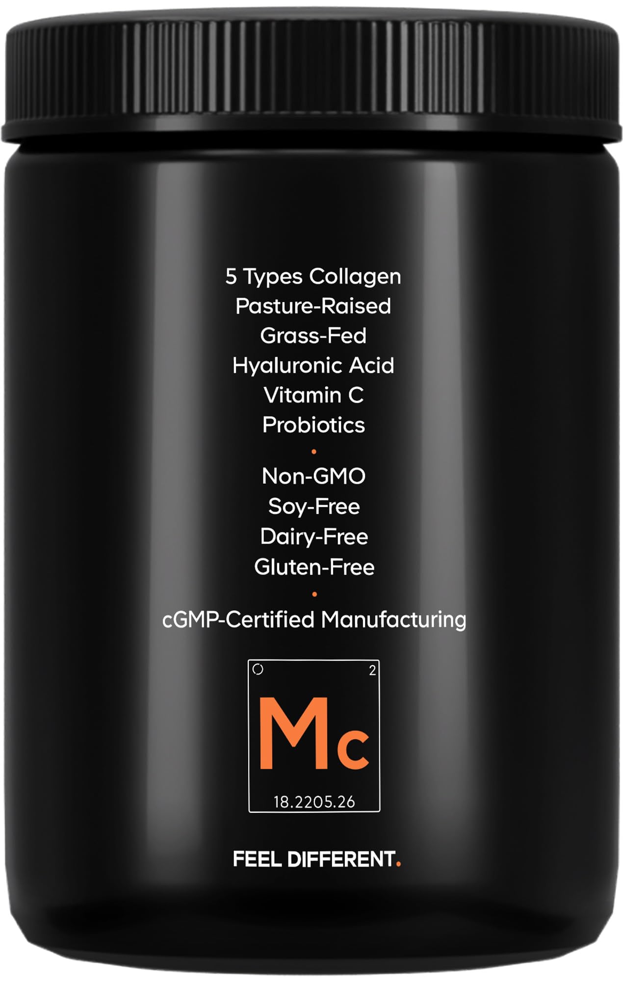 Codeage Multi Collagen Peptides Powder + Probiotics Black Edition, Vitamin C, Hyaluronic Acid Powder Supplement, Grass-Fed, Hydrolyzed, Zero Carbs, Type I, II, III, V & X, Unflavored, 10.58oz