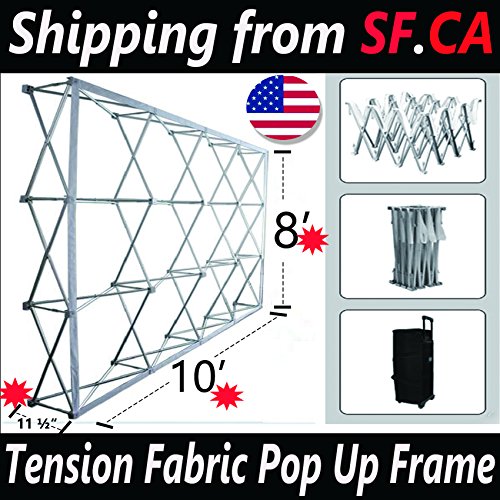 10' Tension Fabric Straight Pop Up Display Trade Show Backdrop Booth Frame