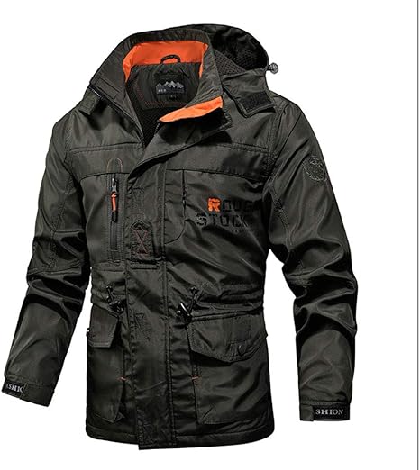 Amazon Co Jp 大型フード付きアウトドアジャケット メンズ登山スーツ防風 防水 ホーム キッチン