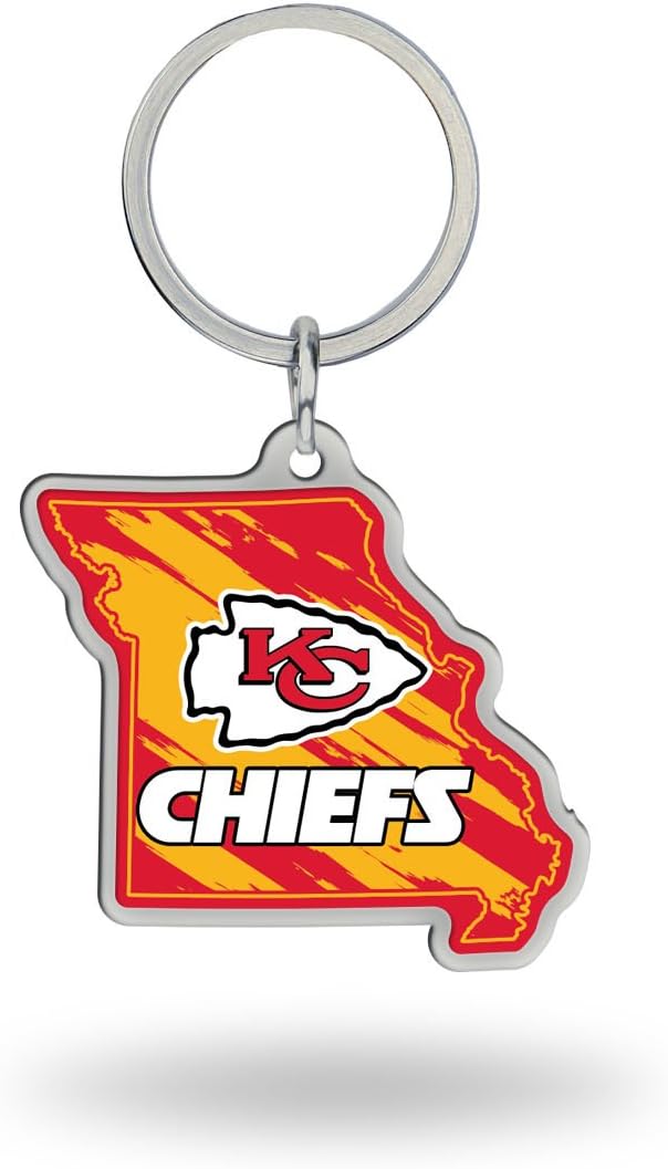 NFL Rico Industries State Shape Keychain, Kansas City Chiefs , 2 x 3-inches: Sports & Outdoors