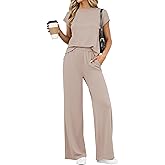 PRETTYGARDEN Womens 2 Piece Outfits Casual Cap Sleeve Lounge Set Summer Tracksuits Matching Sets Beach Fashion Travel Clothes