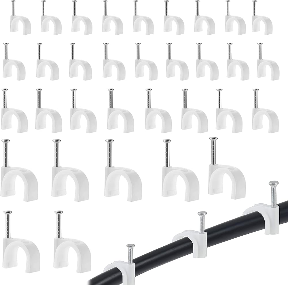 OAIGE.W 400Pcs Cable Clips White 4/6/8/10mm for Ethernet TV Phone