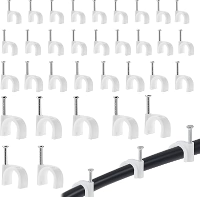 OAIGE.W 400Pcs Cable Clips White 4/6/8/10mm for Ethernet TV Phone