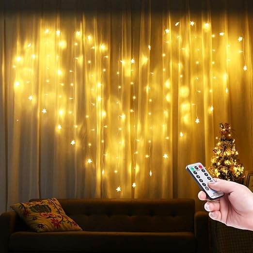 navidad blanco cortina luces led