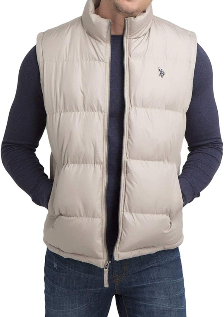 Buy U.S. Polo Assn. Men's Signature Bubble Vest, thomston Khaki, S at Amazon.in