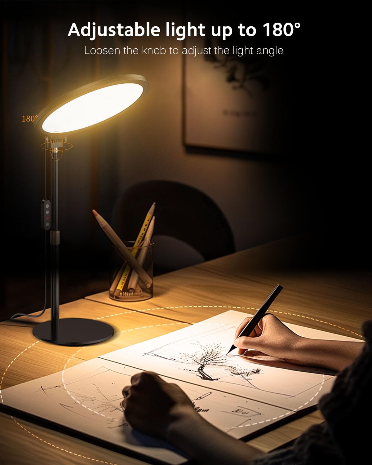 Ring Light with Stand for Zoom Meetings, 360° Rotate 10.5