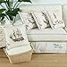 CaliTime Set of 4 Soft Canvas Throw Pillow Covers Cases for Couch Sofa Home Decoration 18 X 18 Inches Vintage Explore Sailing Nautical Rudder Anchor Sailing Lighthouse