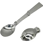 Maydahui 2 PCS Spoon and Fork Foldable Stainless Steel SUS 18/10（304） | Salad Spork Portable for Thermos Camping Outdoors