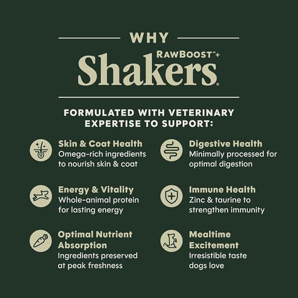 INSTINCT RAWBOOST SHAKERS, FREEZE-DRIED DOG FOOD POWDER TOPPER, CHICKEN – GUT HEALTH, 5.5 OZ. BOTTLE
