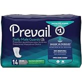 Prevail Daily Male Guards Bladder Control Pad, Incont., 12-1/2 in, 14 ct | Disposable, Incontinence, Maximum Absorbency