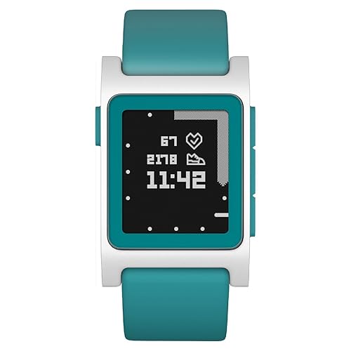 Pebble Heart Rate Smart Watch- Aqua/White in Oman Whizz