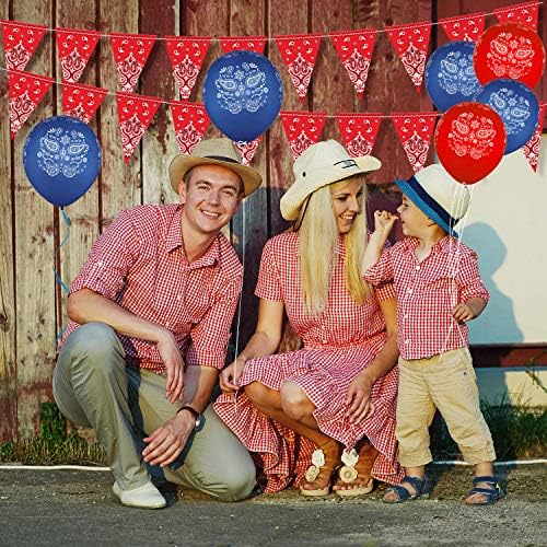Banniere Toile De Fond De Fete Occidentale 40 Pieces Ballons De Bandana De Cowboy Occidental 5 Paquets Banniere De Fanion De Bandana Pour Decorations De Fete A Theme De Cowboy Occidental