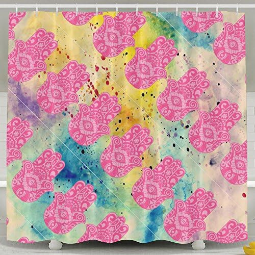 MAR Buddha HAMSA Waterproof Shower Curtain 60x72 Waterproof Coating \r\nMildew Resistant Bath Curtain
