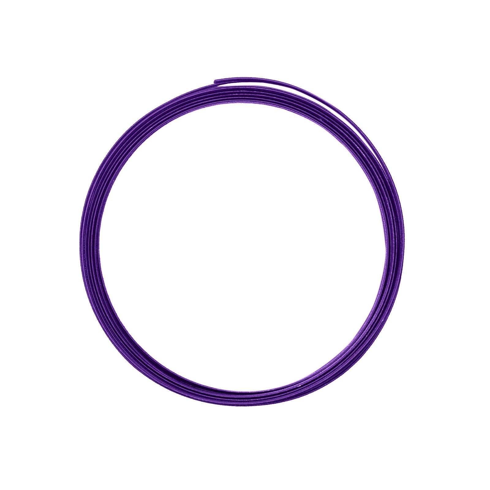 Vaessen Creative Aluminium Craft Wire Flat and Embossed 16.4 ft (5 m) x 0.04" (1 mm) x 0.2" (5 mm) Lilac (Purple) - Flexible Metallic Wire for Crafting, Flower Arranging, Jewellery and Modelling