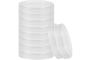 SKISUNO Plastic Petri Dishes and Optical 10pcs with Lids Flat Bottom Design for Laboratory Applications