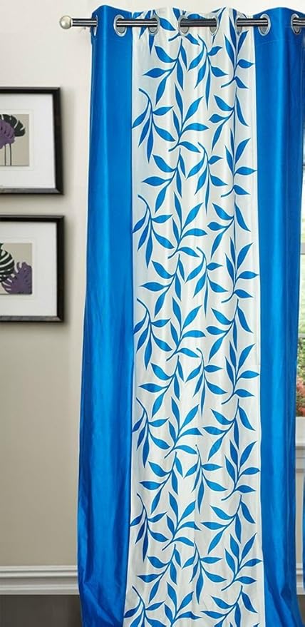 RED HOT Blue Polyester Single Curtain 5 Ft