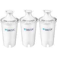 Brita Standard Replacement Filters for Pitchers and Dispensers, 3 Count, White