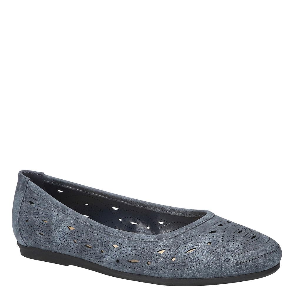 Easy Street Women’s Jackie Ballet Flat, Navy, 10