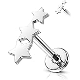 Agrewd Minimalist Star G23 Solid Titanium Cartilage Earrings Stud 16G Tragus Helix Earrings Dainty Helix Piercing Jewelry Hypoallergenic