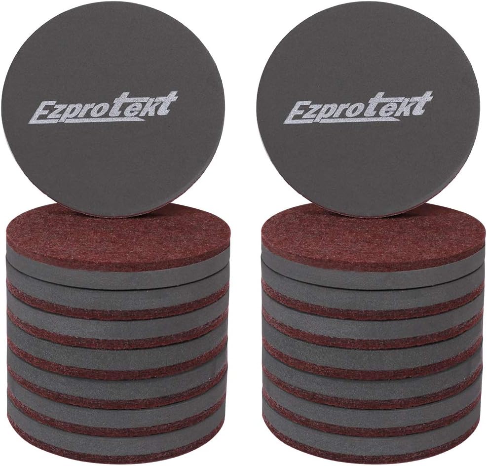 Ezprotekt 3.5 Inch Round Furniture Sliders 16 Pcs Brown 89 mm Felt Pads