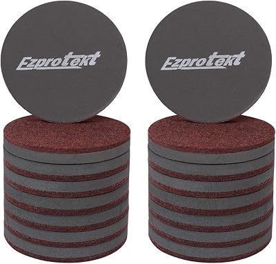 Ezprotekt 3.5 Inch Round Furniture Sliders 16 Pcs Brown 89 mm Felt Pads
