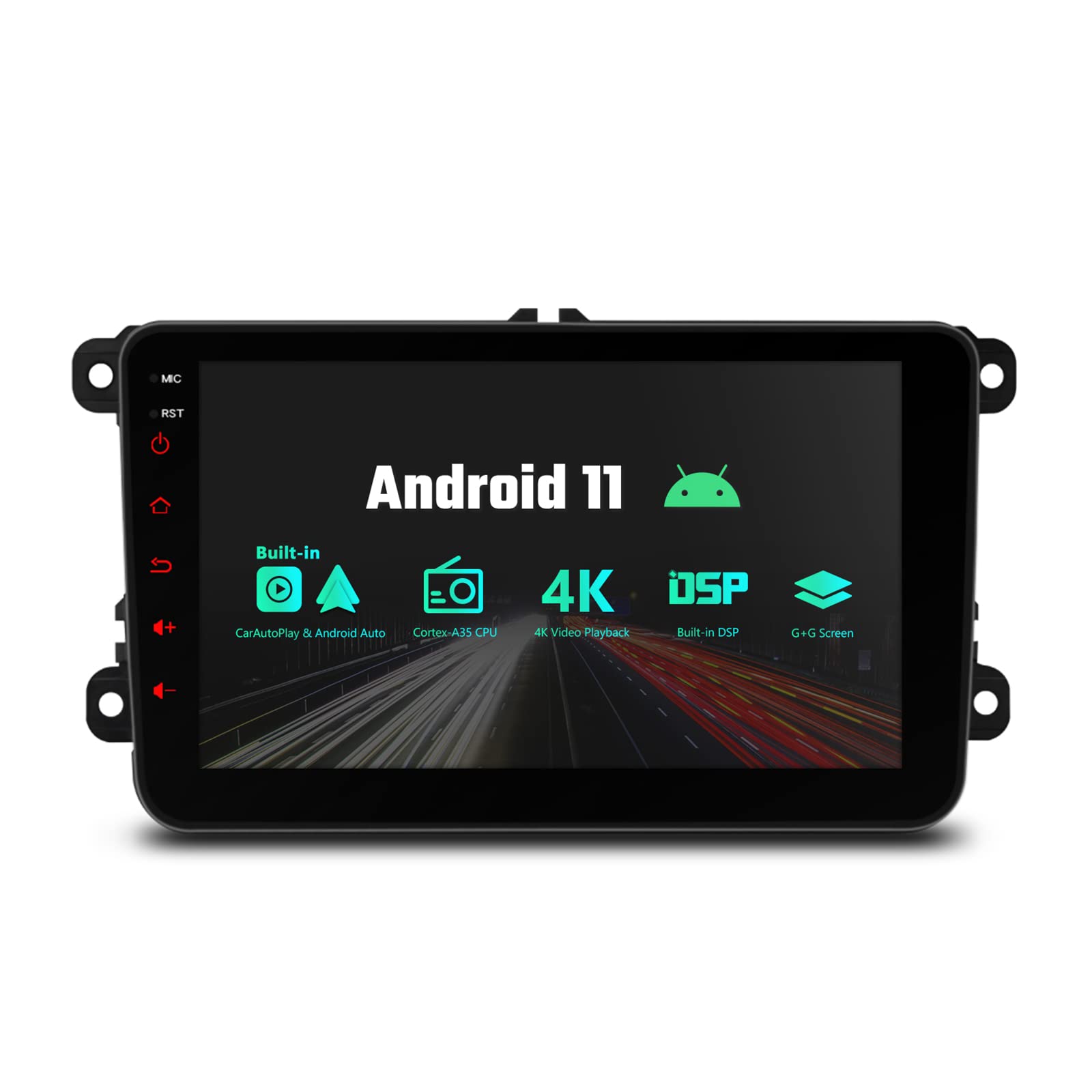 XTRONS Android 11 Car Stereo 8 Inch In Dash Auto Radio GPS Navigation 2GB+32GB Built in DSP CarAutoPlay Android Auto Support 4K Video/AHD Cam/DVR DAB+/ WiFi/ BT5.0 for VW Passat Golf Skoda Seat