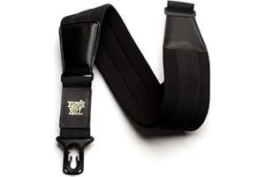 Ernie Ball Neoprene Polylock Comfort Guitar Strap, Black, Wide (P04146)