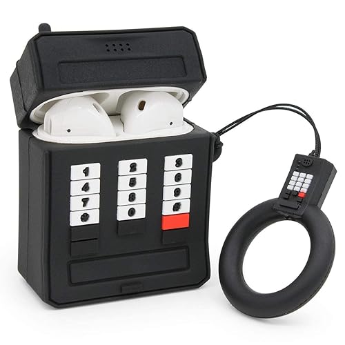 YONOCOSTA Cute Airpods Case, Airpods Case, Black Retro Cellular