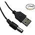 HUACAM HC05 3 Pack USB to 5.5 mm/2.1 mm 5 Volt DC Barrel Jack Power Cable