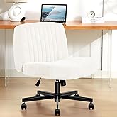 TUKAKA Criss Cross Chair with Wheels,Thick Padded Fabric Cross Legged Office Desk Chair with Pocket Spring Cushion,Dual-Purpo